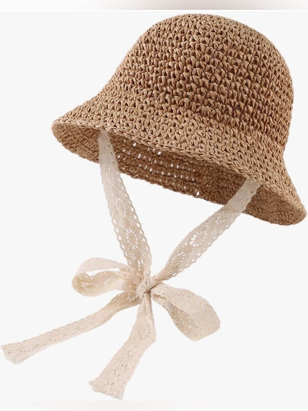 Adorable Baby girl lightweight straw hat for sun protection 6-24 months